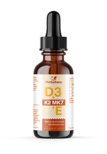 Witamina D3+K2MK7 + E w kroplach - 30 ml